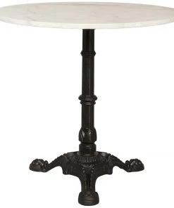 Side & End Tables Noir Theresia Side Table, Black Metal With White Stone