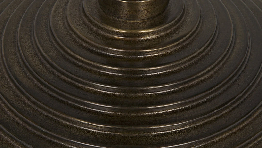 Noir Alida Side Table, Cast Iron With White Stone, Aged Brass 6 Noir Alida Side Table, Cast Iron With White Stone, Aged Brass