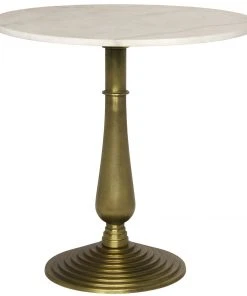 Side & End Tables Noir Alida Side Table With White Stone, Brass Finish