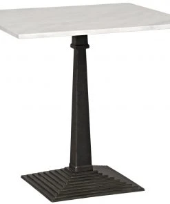 Noir Fadim Side Table, Black Metal And White Stone Side & End Tables