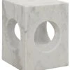 Side & End Tables Noir Merlin Side Table, White Stone 1 Side & End Tables Noir Merlin Side Table, White Stone