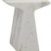 Noir Finn Side Table, White Stone Side & End Tables