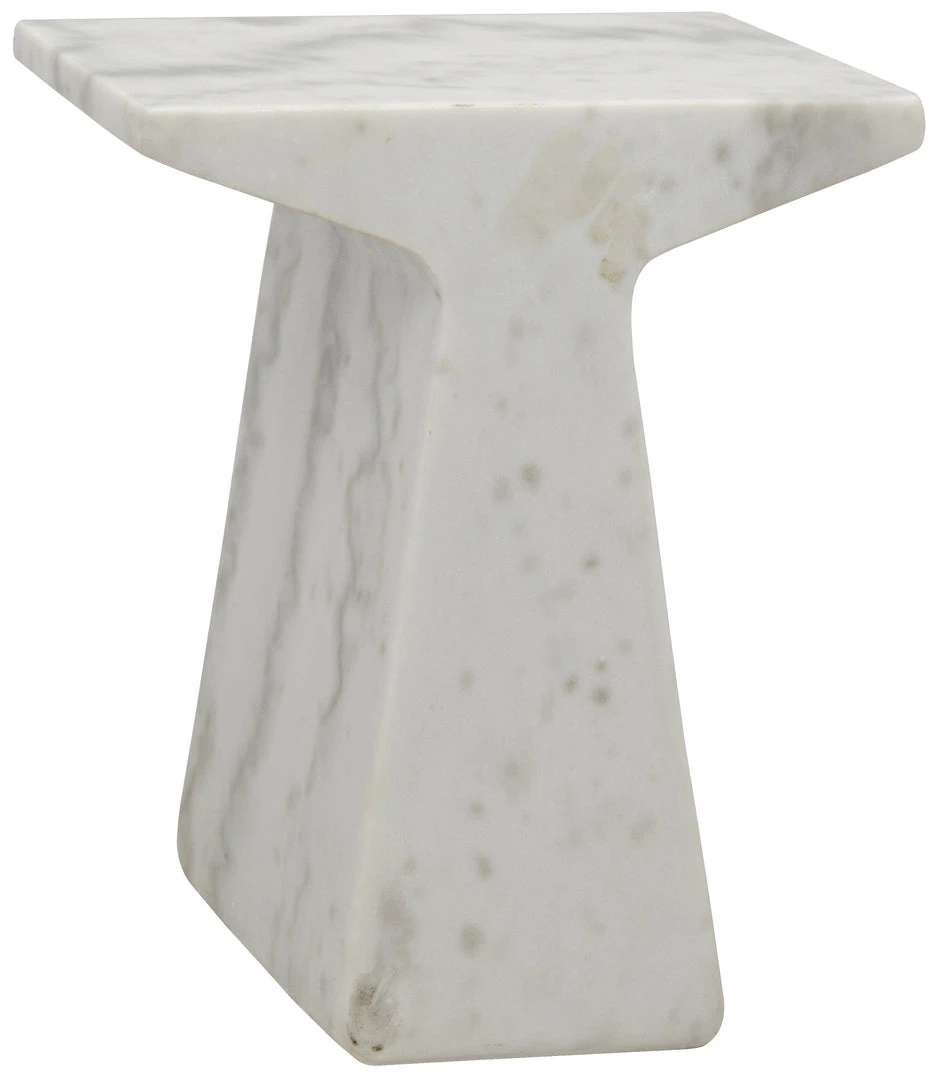 Noir Finn Side Table, White Stone Side & End Tables 3 Noir Finn Side Table, White Stone Side & End Tables