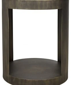 Noir Chrysler Side Table, Aged Brass