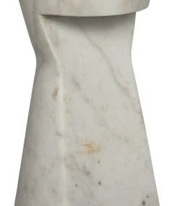 Noir Omon Side Table, White Stone