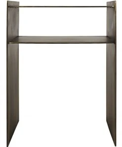 Noir Cyrus Side Table, Aged Brass