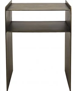 Noir Cyrus Side Table, Aged Brass