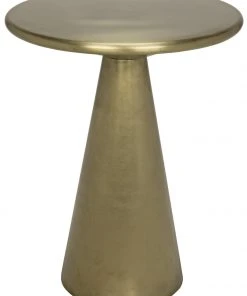 Noir Cassia Side Table, Antique Brass