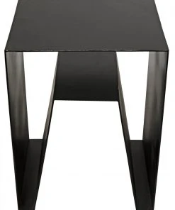 Noir Quintin Side Table, Black Metal Side & End Tables