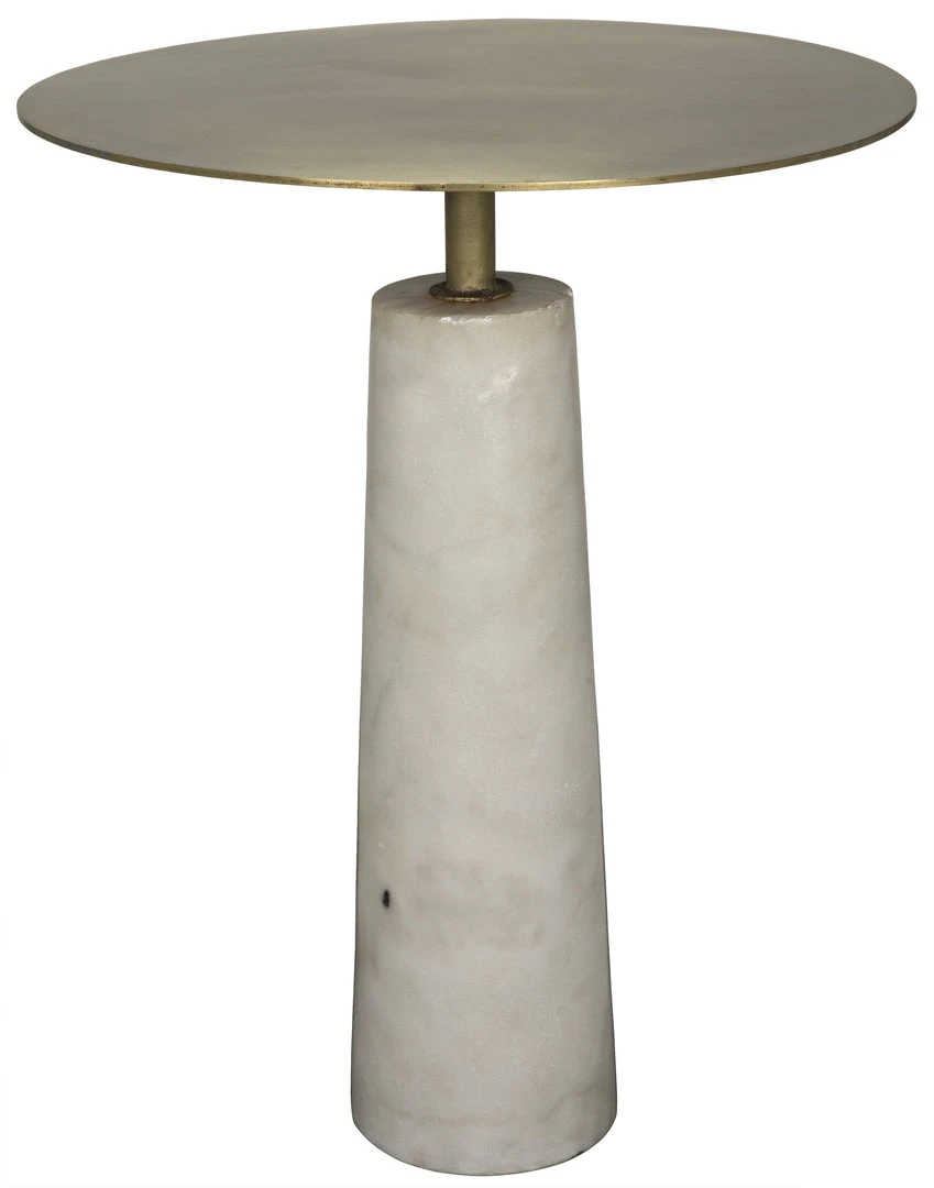Noir Hotaru Side Table, White Marble And Antique Brass 3 Noir Hotaru Side Table, White Marble And Antique Brass