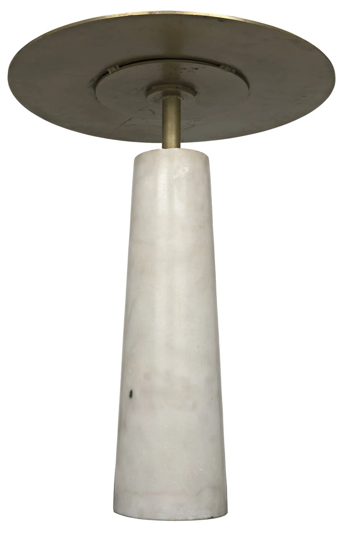 Noir Hotaru Side Table, White Marble And Antique Brass 5 Noir Hotaru Side Table, White Marble And Antique Brass