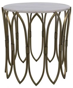 Side & End Tables Noir Nola Side Table, Metal W/Brass Finish