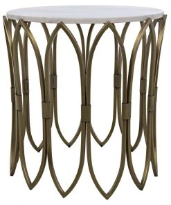 Side & End Tables Noir Nola Side Table, Metal W/Brass Finish