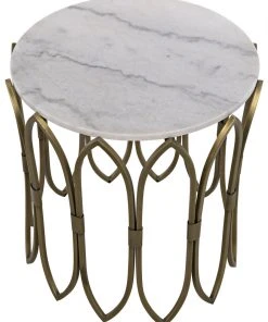 Side & End Tables Noir Nola Side Table, Metal W/Brass Finish