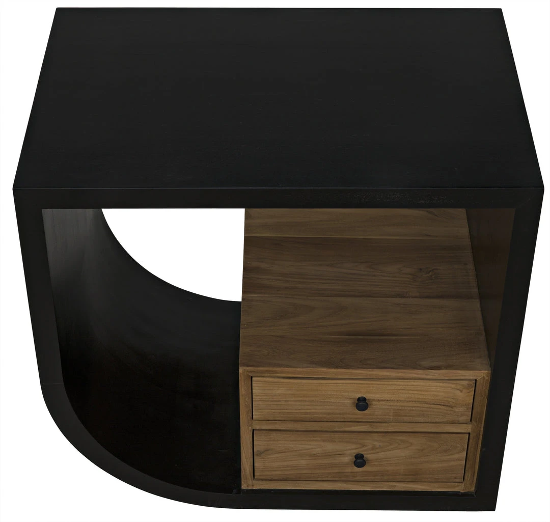 Side & End Tables Noir Burton Side Table, Left, Hand Rubbed Black And Teak 5 Side & End Tables Noir Burton Side Table, Left, Hand Rubbed Black And Teak
