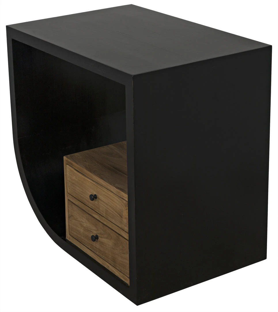Side & End Tables Noir Burton Side Table, Left, Hand Rubbed Black And Teak 6 Side & End Tables Noir Burton Side Table, Left, Hand Rubbed Black And Teak