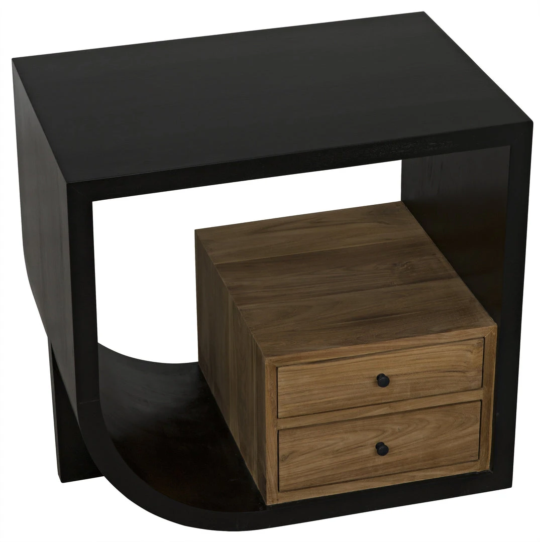 Side & End Tables Noir Burton Side Table, Left, Hand Rubbed Black And Teak 7 Side & End Tables Noir Burton Side Table, Left, Hand Rubbed Black And Teak