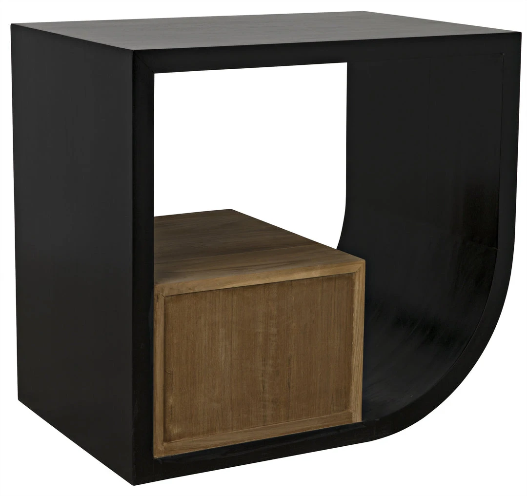 Side & End Tables Noir Burton Side Table, Left, Hand Rubbed Black And Teak 8 Side & End Tables Noir Burton Side Table, Left, Hand Rubbed Black And Teak