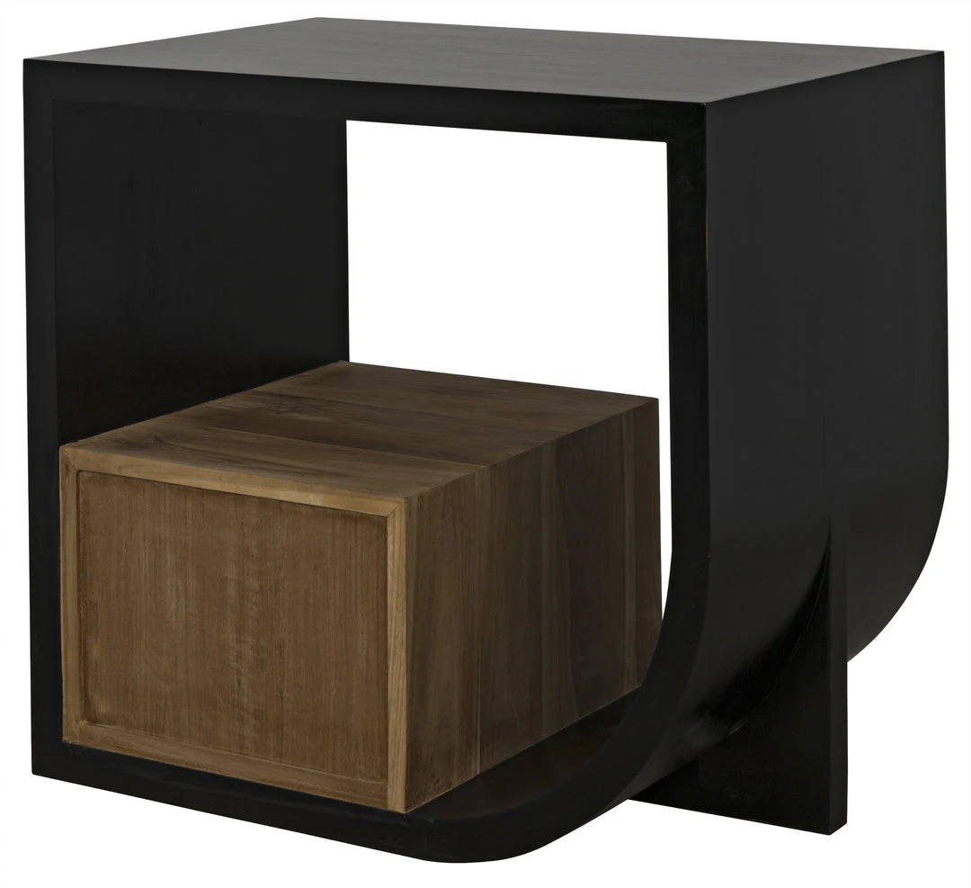 Side & End Tables Noir Burton Side Table, Left, Hand Rubbed Black And Teak 9 Side & End Tables Noir Burton Side Table, Left, Hand Rubbed Black And Teak