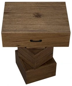 Noir Grobius Side Table, Dark Walnut Side & End Tables