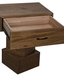 Noir Grobius Side Table, Dark Walnut Side & End Tables