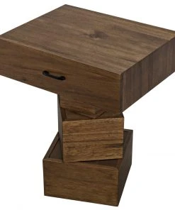 Noir Grobius Side Table, Dark Walnut Side & End Tables