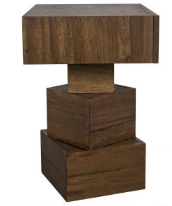 Noir Grobius Side Table, Dark Walnut Side & End Tables