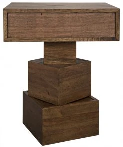 Noir Grobius Side Table, Dark Walnut Side & End Tables