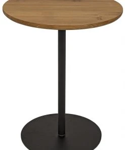Side & End Tables Noir Ford Tall Side Table, Gold Teak With Metal Base