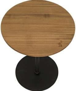 Side & End Tables Noir Ford Tall Side Table, Gold Teak With Metal Base