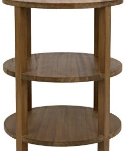 Side & End Tables Noir Tier Side Table, Gold Teak