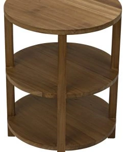 Side & End Tables Noir Tier Side Table, Gold Teak