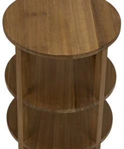 Side & End Tables Noir Tier Side Table, Gold Teak
