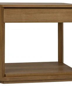 Noir SL11 Side Table, Gold Teak