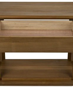 Noir SL11 Side Table, Gold Teak