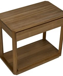Noir SL11 Side Table, Gold Teak