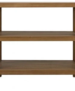 Noir SL9 Side Table, Gold Teak