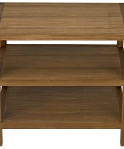 Noir SL9 Side Table, Gold Teak