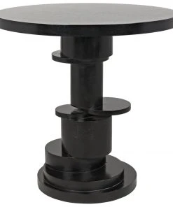 Noir Hugo Side Table, Hand Rubbed Black