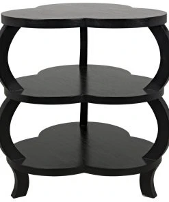 Noir Kamala Side Table, Hand Rubbed Black Side & End Tables
