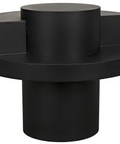 Noir Ground Control Side Table, Black Metal