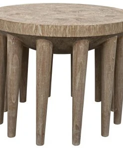Noir Namaste Side Table, Distressed Mindi