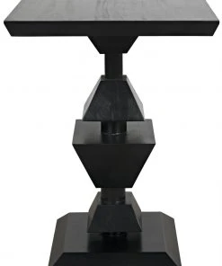 Noir Majesty Side Table, Hand Rubbed Black