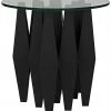 Side & End Tables Noir Soldier Side Table, Black Metal With Glass Top