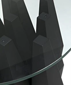 Side & End Tables Noir Soldier Side Table, Black Metal With Glass Top