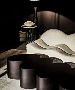 Noir Barcini Side Table, Black Metal With Stone Top Side & End Tables 21 Noir Barcini Side Table, Black Metal With Stone Top Side & End Tables