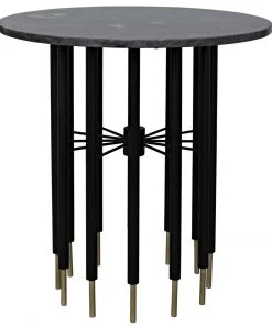 Noir Barcini Side Table, Black Metal With Stone Top Side & End Tables 15 Noir Barcini Side Table, Black Metal With Stone Top Side & End Tables