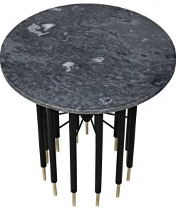 Noir Barcini Side Table, Black Metal With Stone Top Side & End Tables 17 Noir Barcini Side Table, Black Metal With Stone Top Side & End Tables