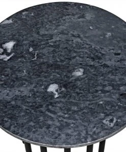 Noir Barcini Side Table, Black Metal With Stone Top Side & End Tables 18 Noir Barcini Side Table, Black Metal With Stone Top Side & End Tables