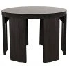 Noir Fluted Side Table, Pale With Light Brown Trim Side & End Tables